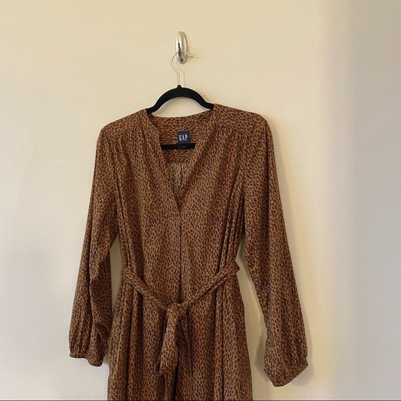 GAP-ANIMAL Print Tie-Belt Dress (Size:Medium) - Picture 5 of 12